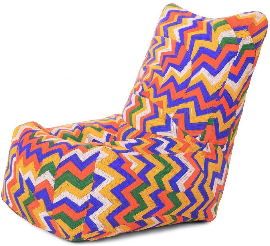 style homez Large CANVAS CLASSIC CHAIR, Cotton Geometric Printed Bean Bag Chair With Bean Filling-picture-45