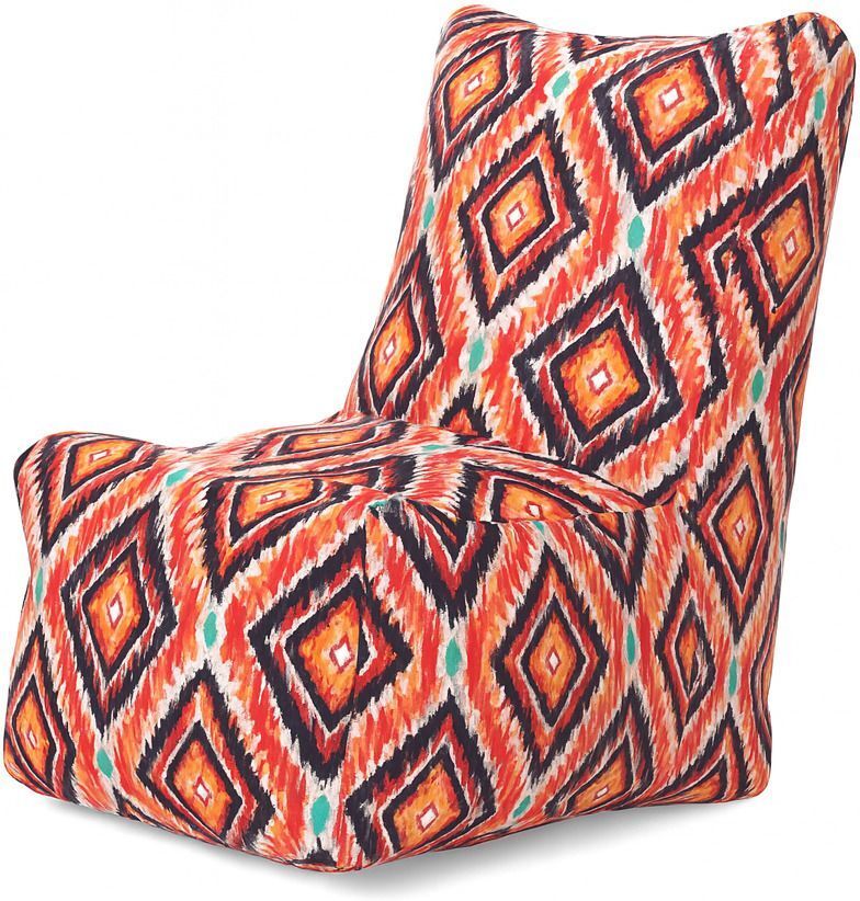 Large CANVAS CLASSIC CHAIR, Cotton Geometric Printed Bean Bag Chair With Bean Filling-image-8