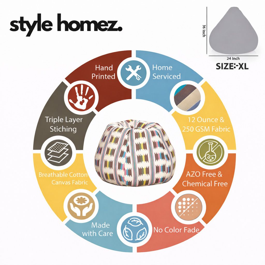 style homez XL Tear Drop Bean Bag Cover (Without Beans)-picture-8