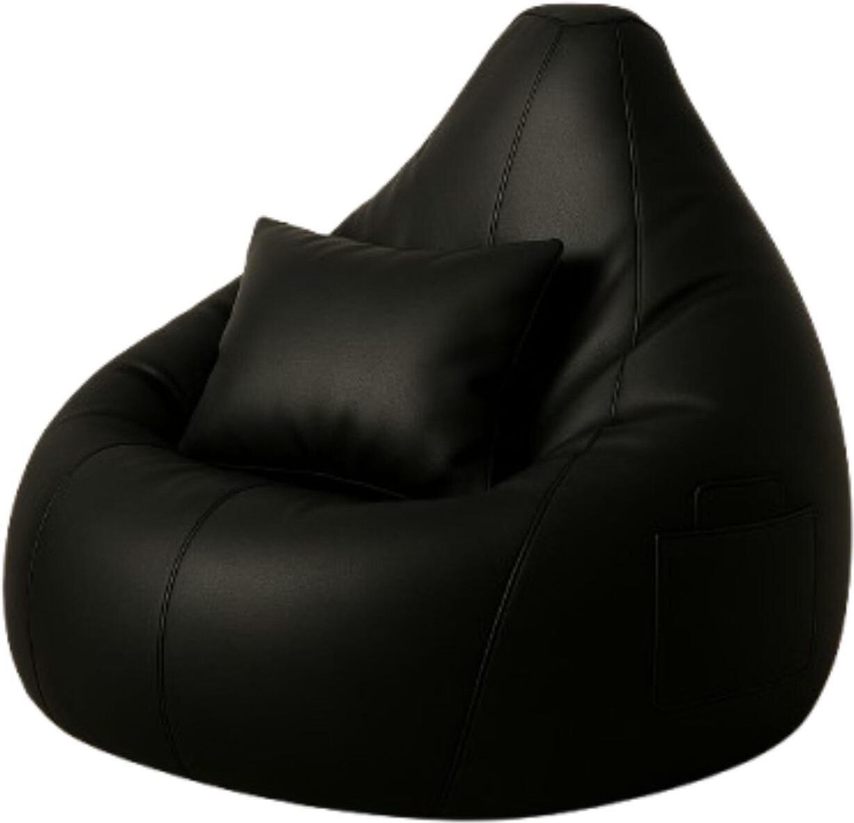 XL XL Black Bean Bag Combo With Cushion Filled with Beans Bean Bag Sofa With Bean Filling-image-45