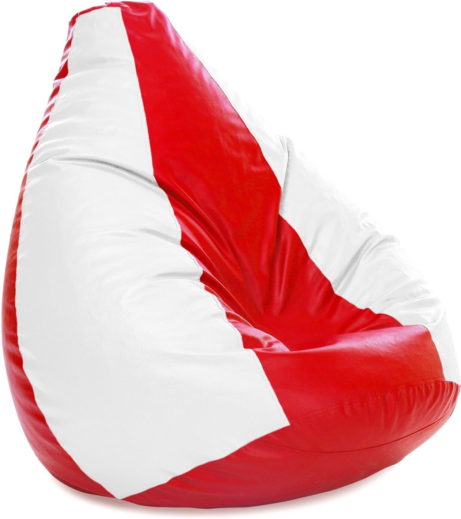 style homez 4XL Premium Leatherette Classic Red White Color Jumbo Teardrop Bean Bag With Bean Filling-picture-32