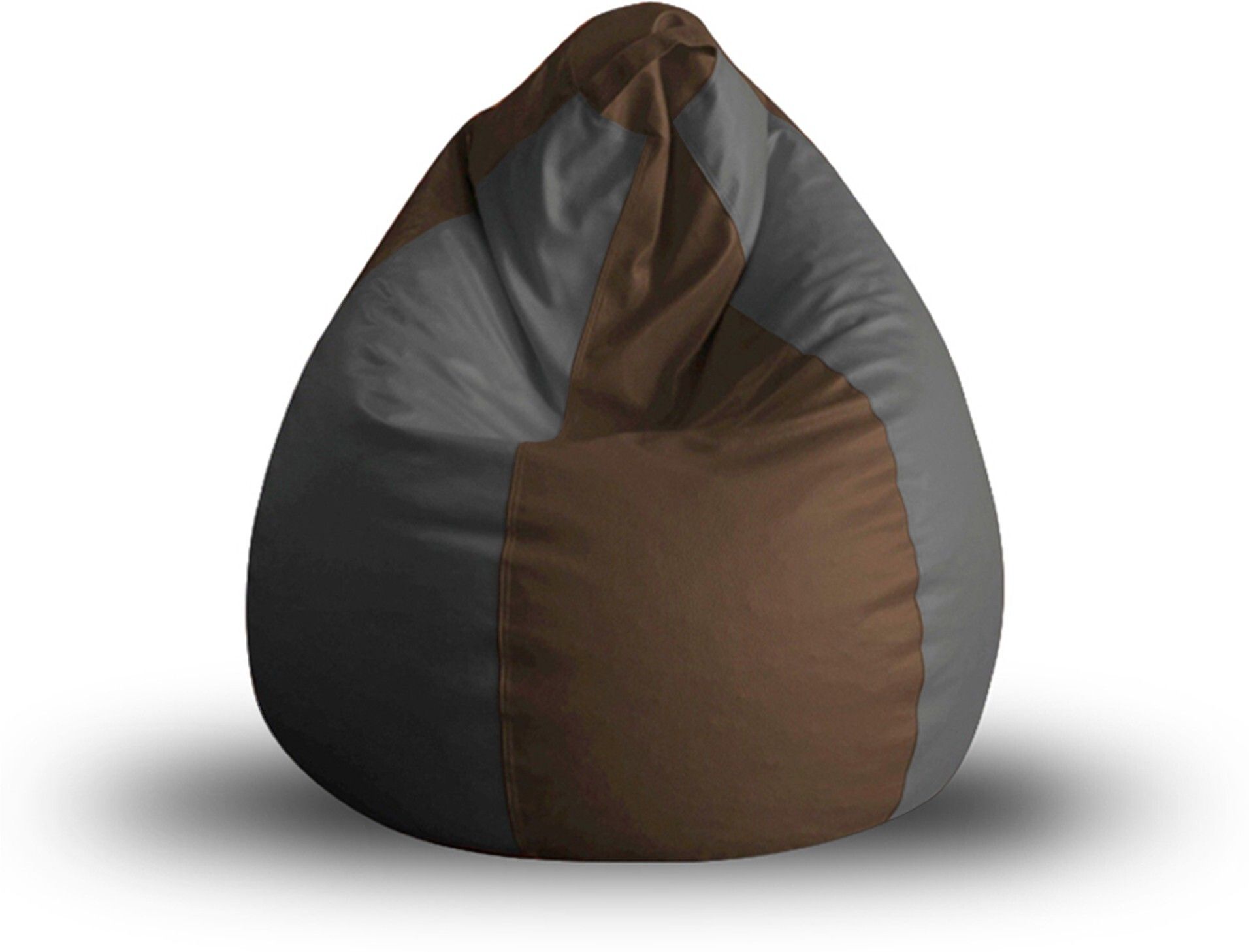 XL Premium Leatherette Classic Brown Grey Color Teardrop Bean Bag With Bean Filling-image-27