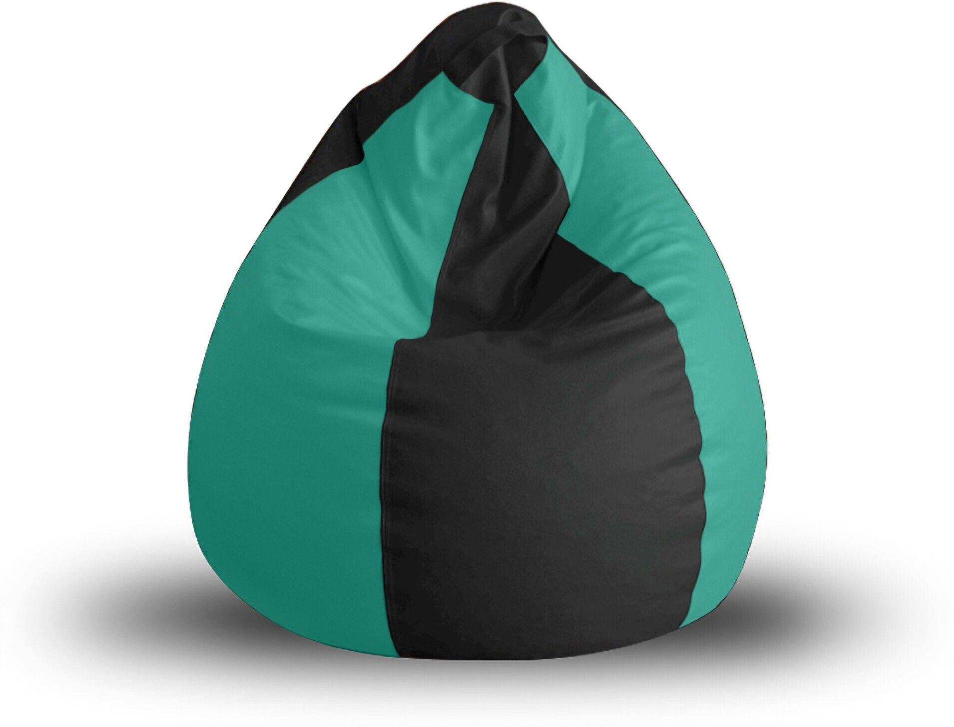 XL Premium Leatherette Classic Black Teal Color Teardrop Bean Bag With Bean Filling-image-6
