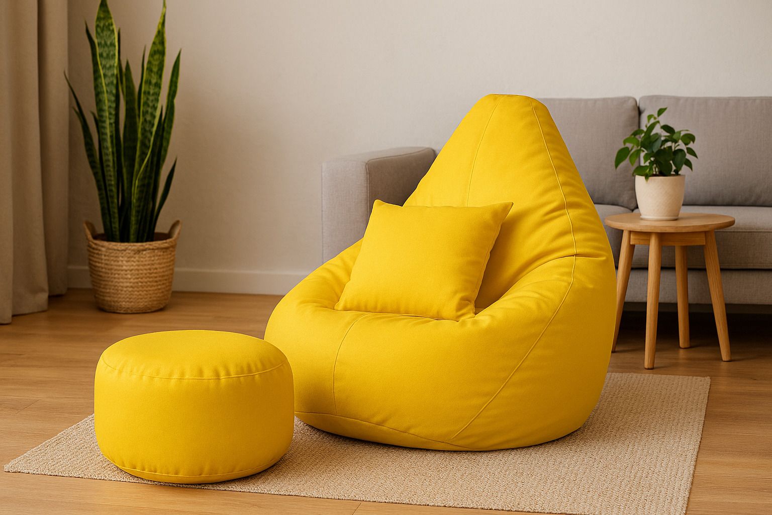 flipkart perfect homes studio 5XL Bean Bag with Footstool & Cushion | Faux Leather Teardrop Bean Bag With Bean Filling-picture-5