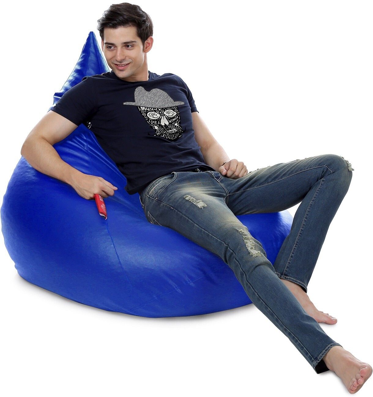 style homez XXL Premium Leatherette HumBug Teardrop Bean Bag With Bean Filling-picture-25
