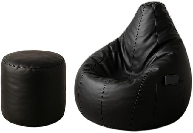 shop 24 care XL XL Premium Faux Leather Bean Bag Combo with Footrest Bean Bag Chair With Bean Filling-picture-22
