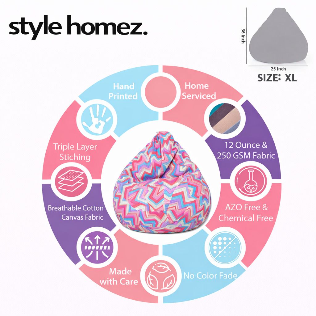 style homez XL Tear Drop Bean Bag Cover (Without Beans)-picture-25