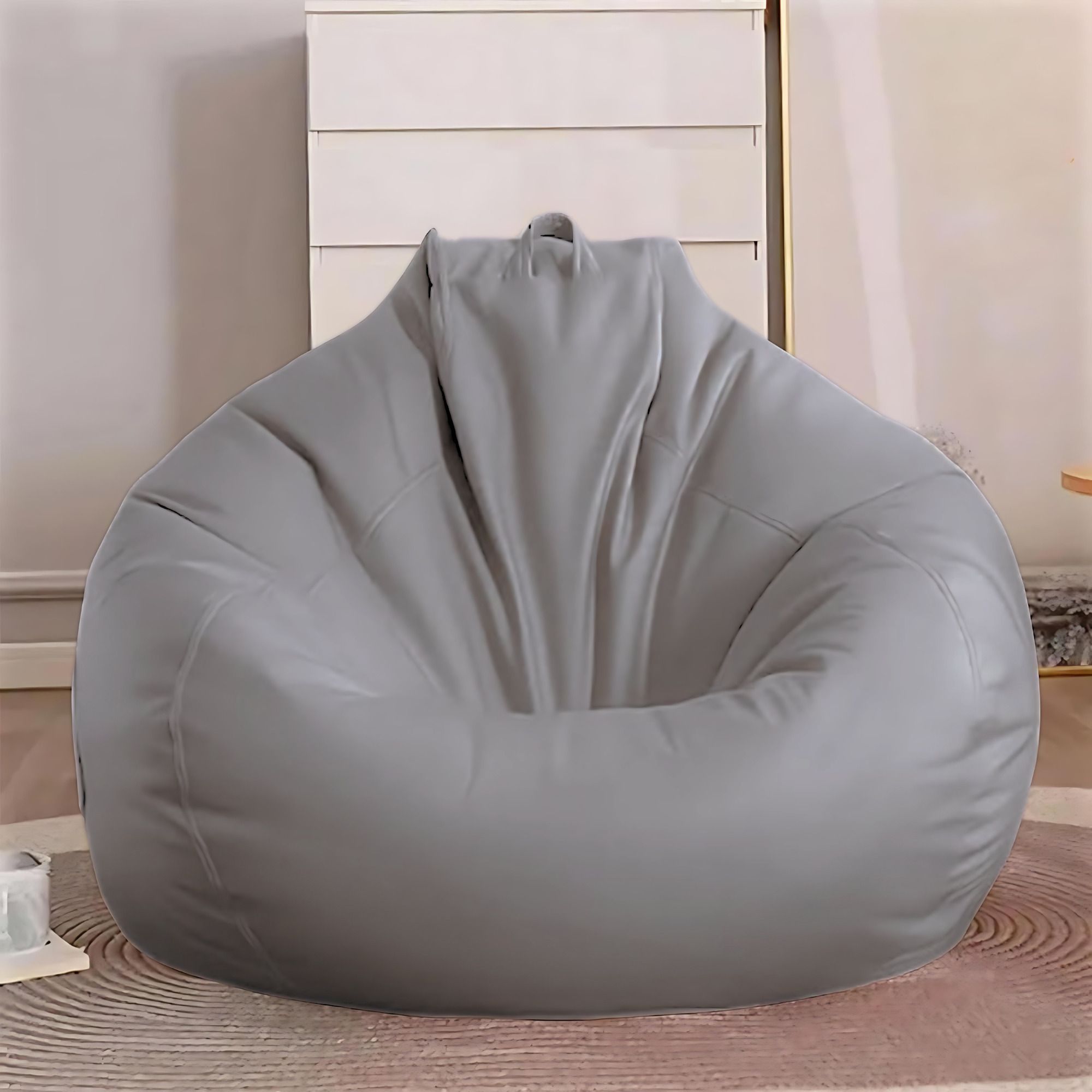 4XL Faux Leather Bean Bag Filled with Beans | Ready To Use Teardrop Bean Bag With Bean Filling