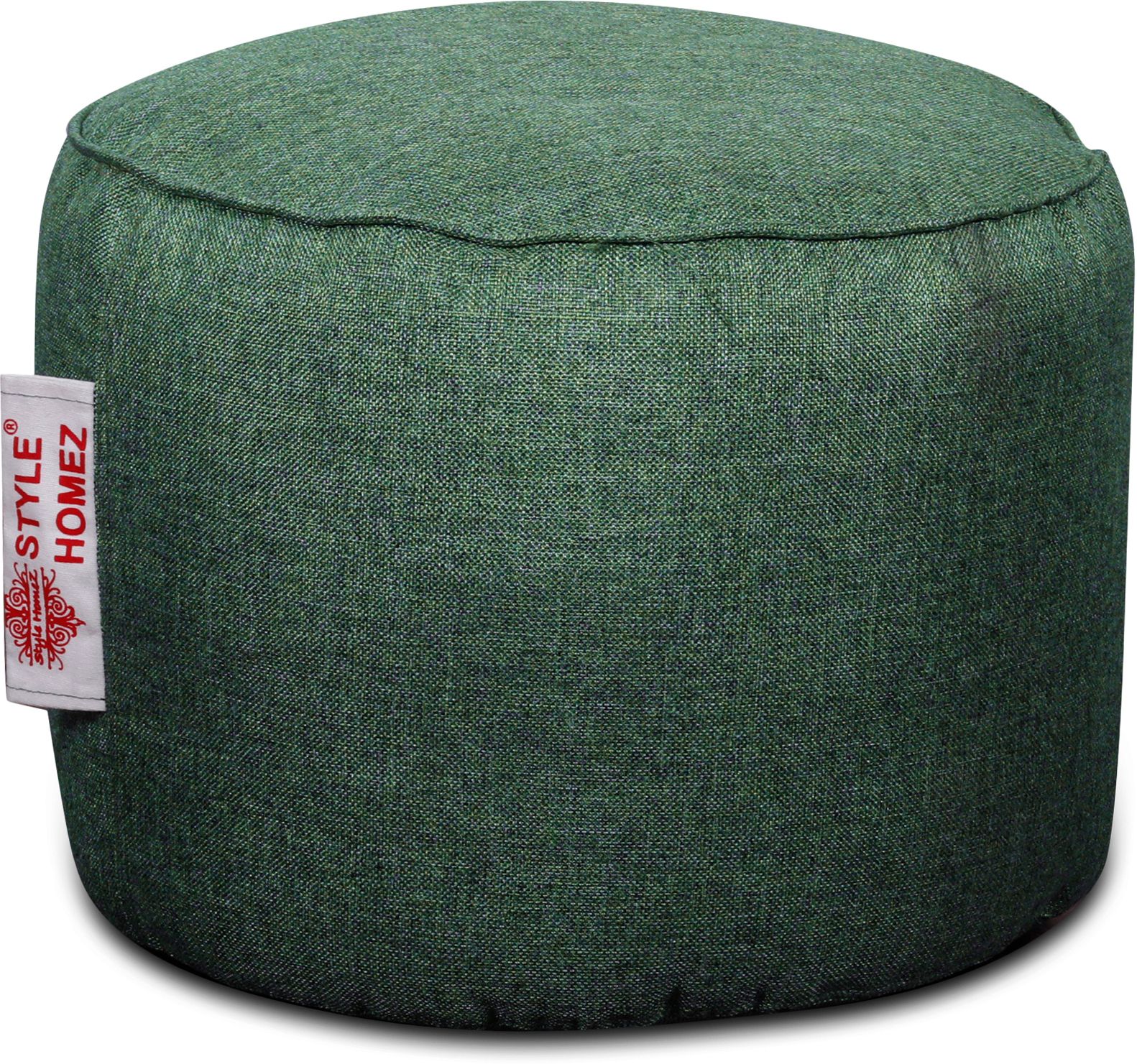 Large ORGANIX Collection, Organic Jute Fabric Round Ottoman Bean Bag FootstoolWith Bean Filling-image-2