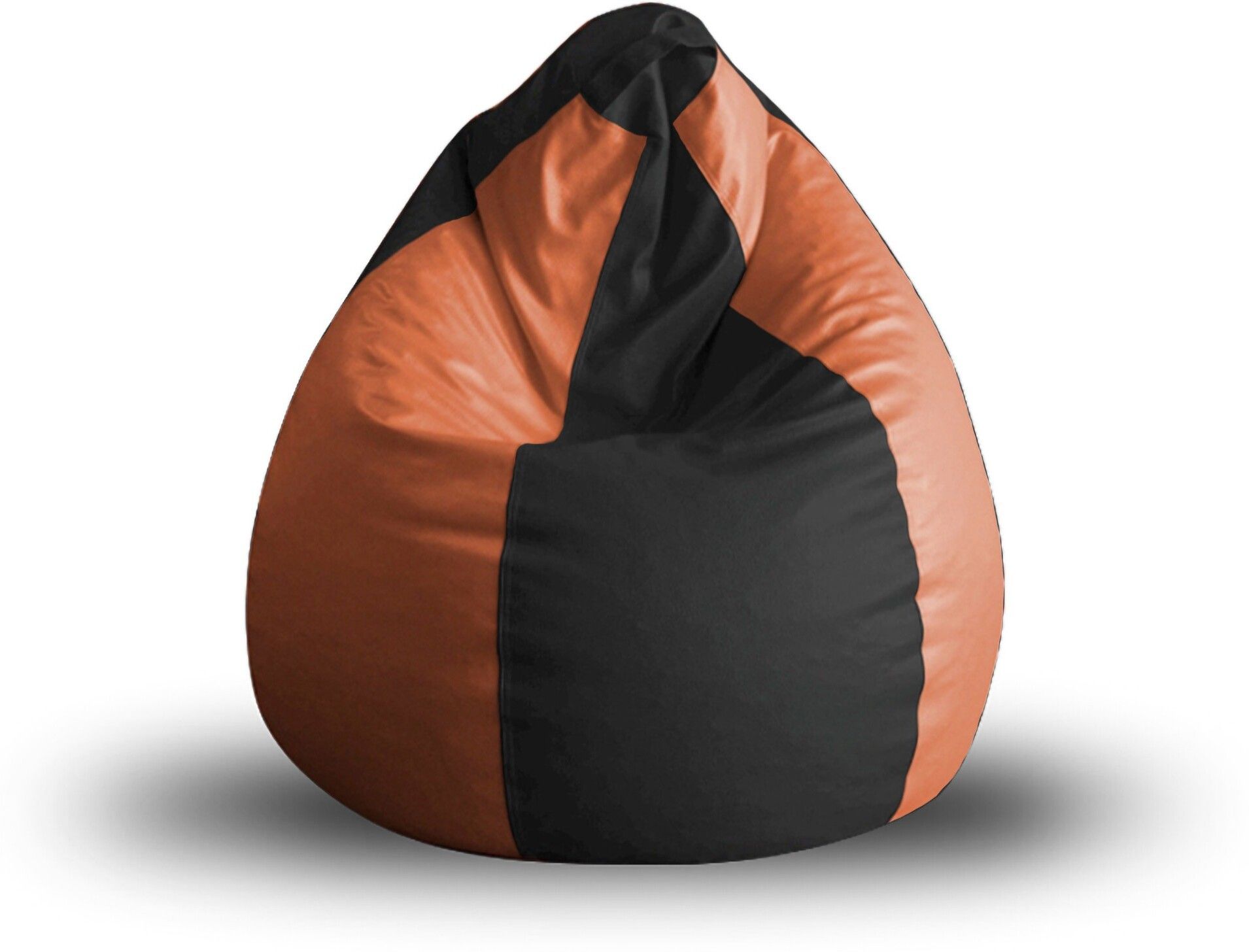 XL Premium Leatherette Classic Black Tan Color Teardrop Bean Bag With Bean Filling-image-35