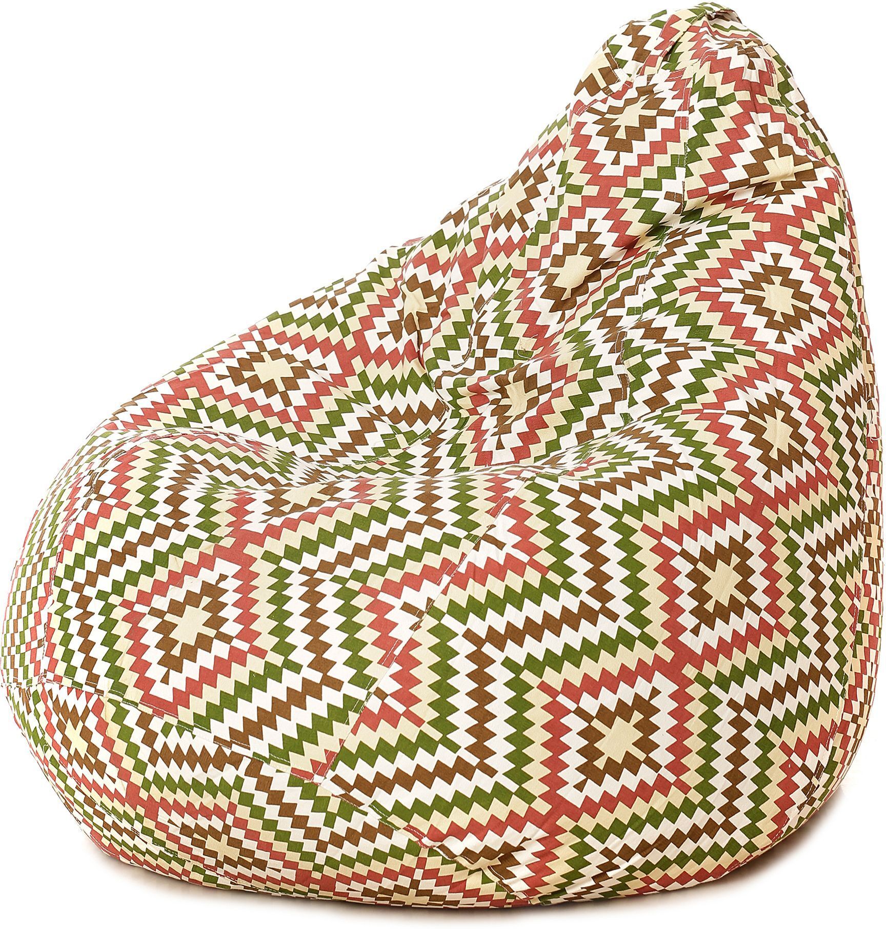 style homez 4XL Classic Cotton Canvas IKAT Printed Teardrop Bean Bag With Bean Filling-picture-23