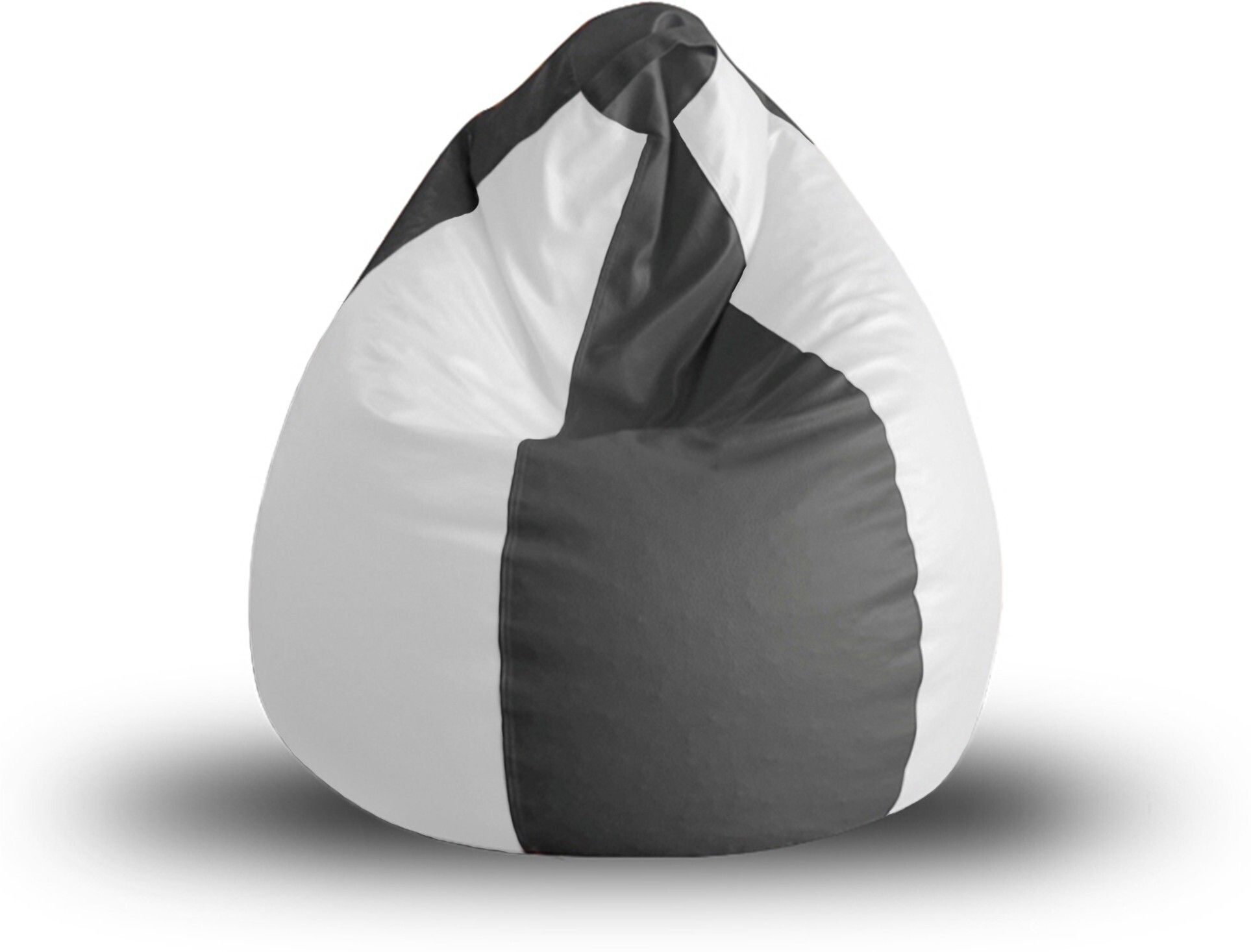XL Premium Leatherette Classic Grey White Color Teardrop Bean Bag With Bean Filling-image-33