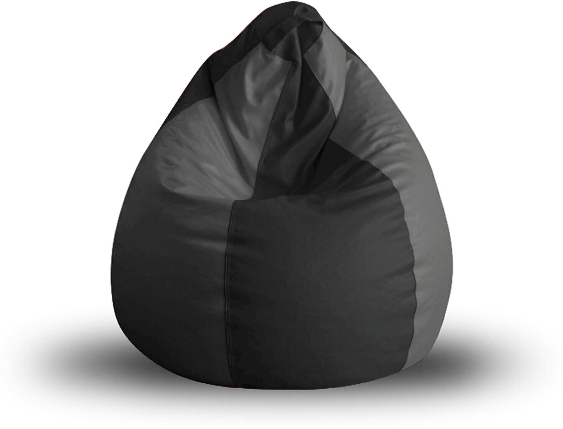 XL Premium Leatherette Classic Black Grey Color Teardrop Bean Bag With Bean Filling-image-15
