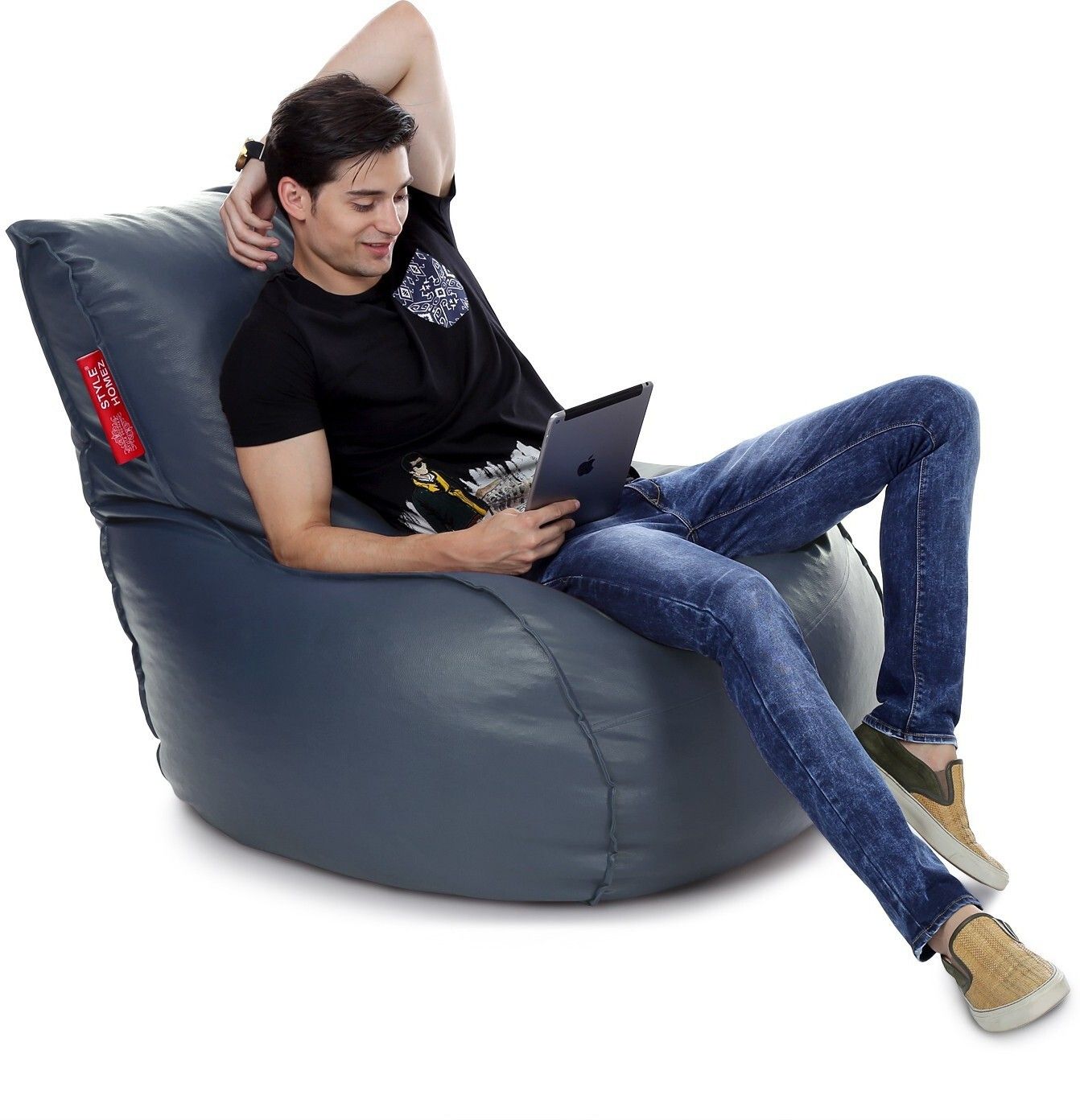 XXL Premium Leatherette Mambo Lounger Bean Bag With Bean Filling-image-24