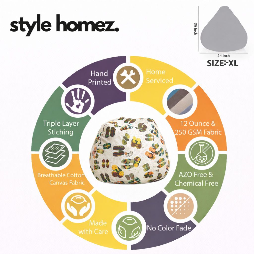 style homez XL Tear Drop Bean Bag Cover (Without Beans)-picture-35