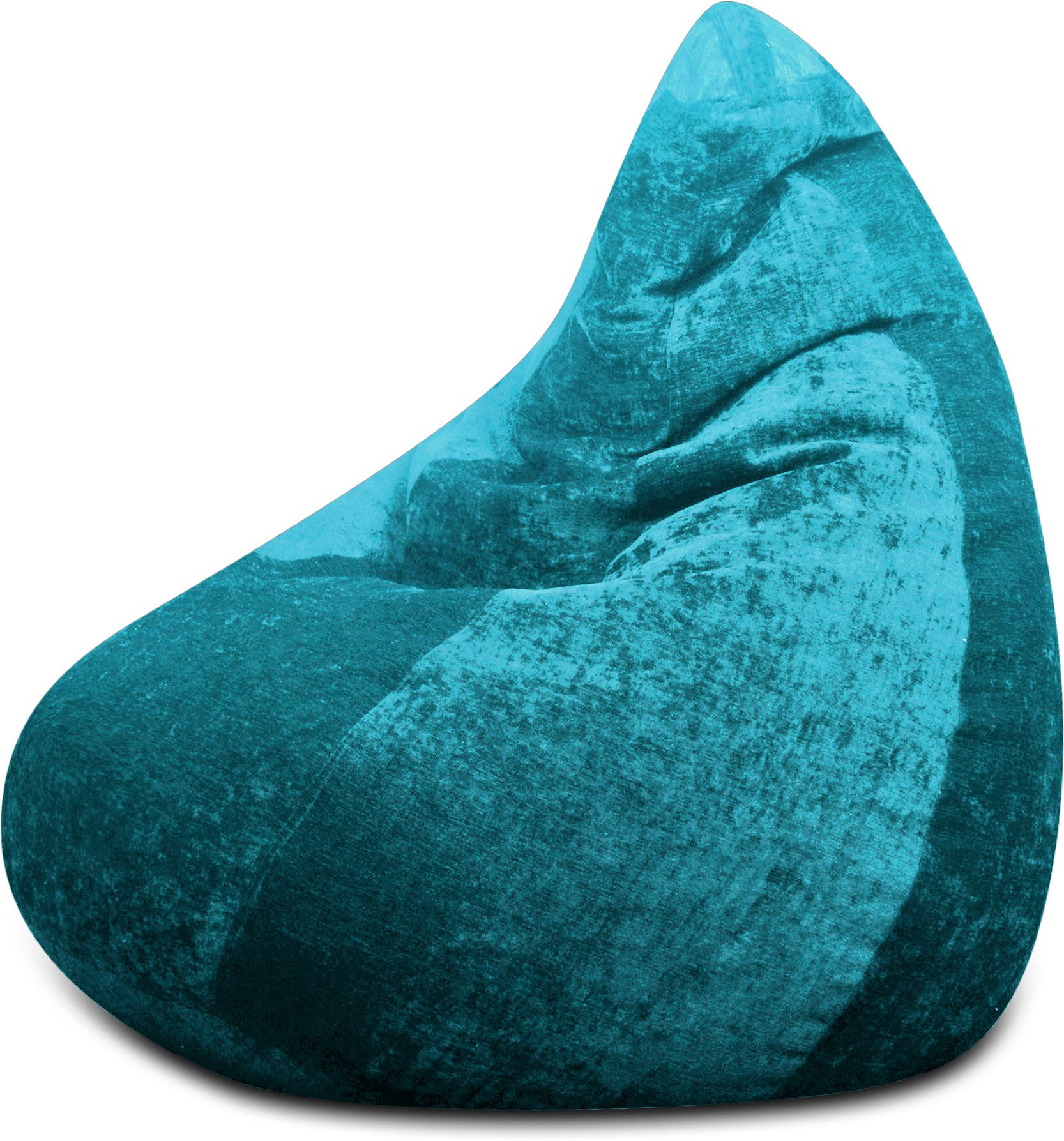 style homez XL HAUT Collection, Premium Velvet Fabric Teal Color, Classic Teardrop Bean Bag With Bean Filling-picture-4