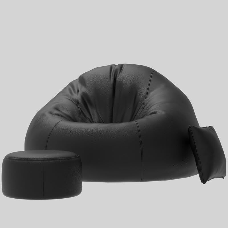 shop 24 care XL Premium Leatherette Bean Bag Chair with free Footrest and Pillow Bean Bag Chair With Bean Filling-picture-16