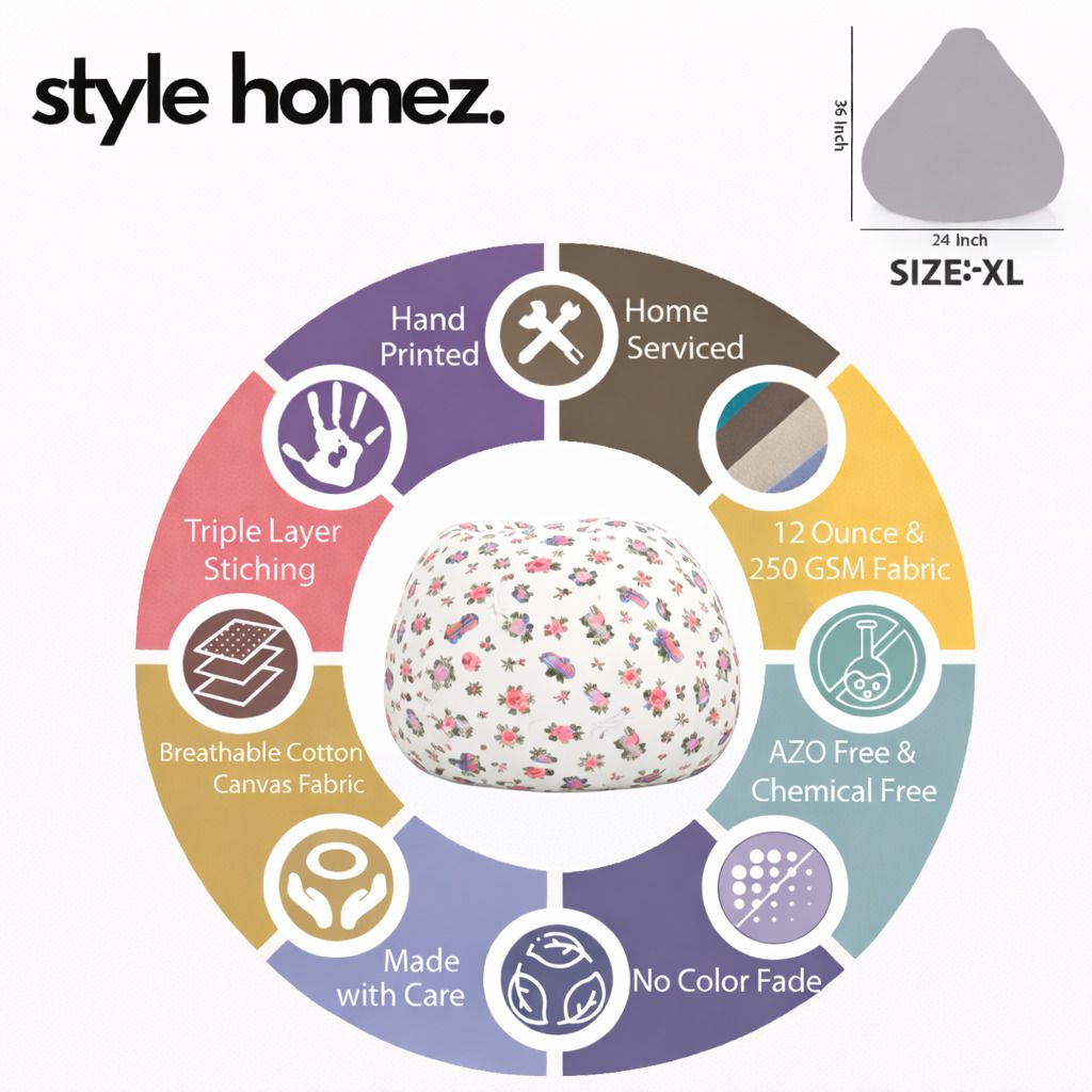 style homez XL Tear Drop Bean Bag Cover (Without Beans)-picture-23