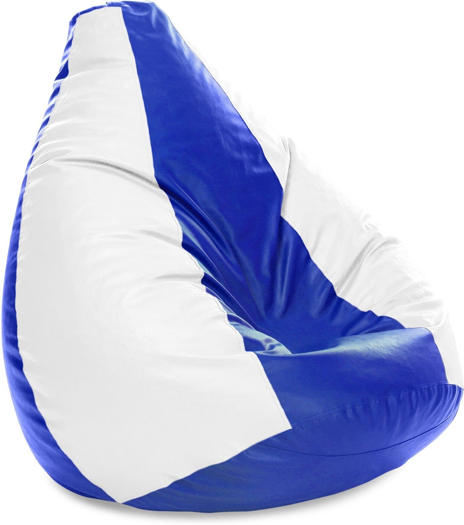 style homez 4XL Premium Leatherette Classic Blue White Color Jumbo Teardrop Bean Bag With Bean Filling-picture-32