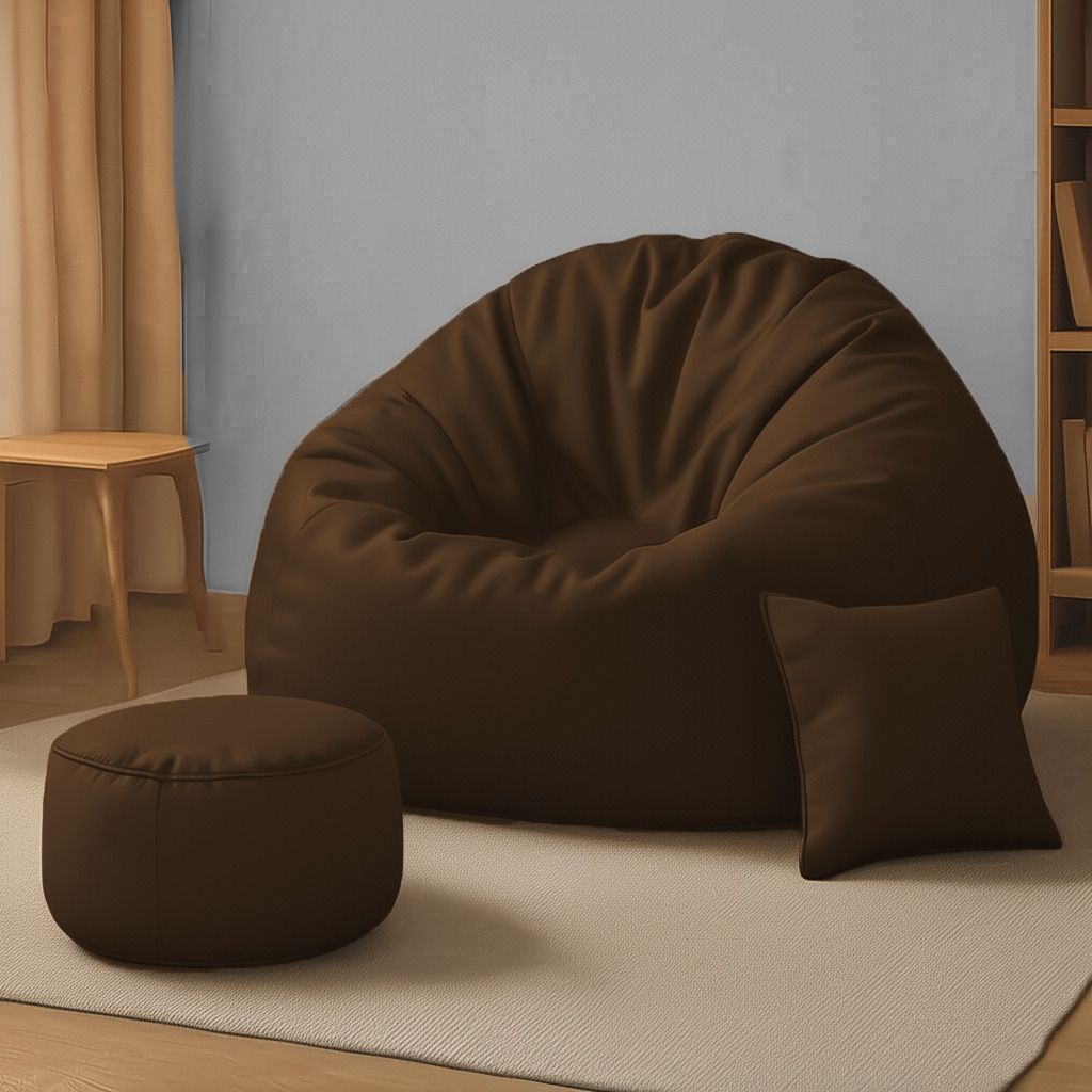 4XL Bean Bag with Cushion & Footrest All Filled with Beans Ready to use Teardrop Bean Bag With Bean Filling