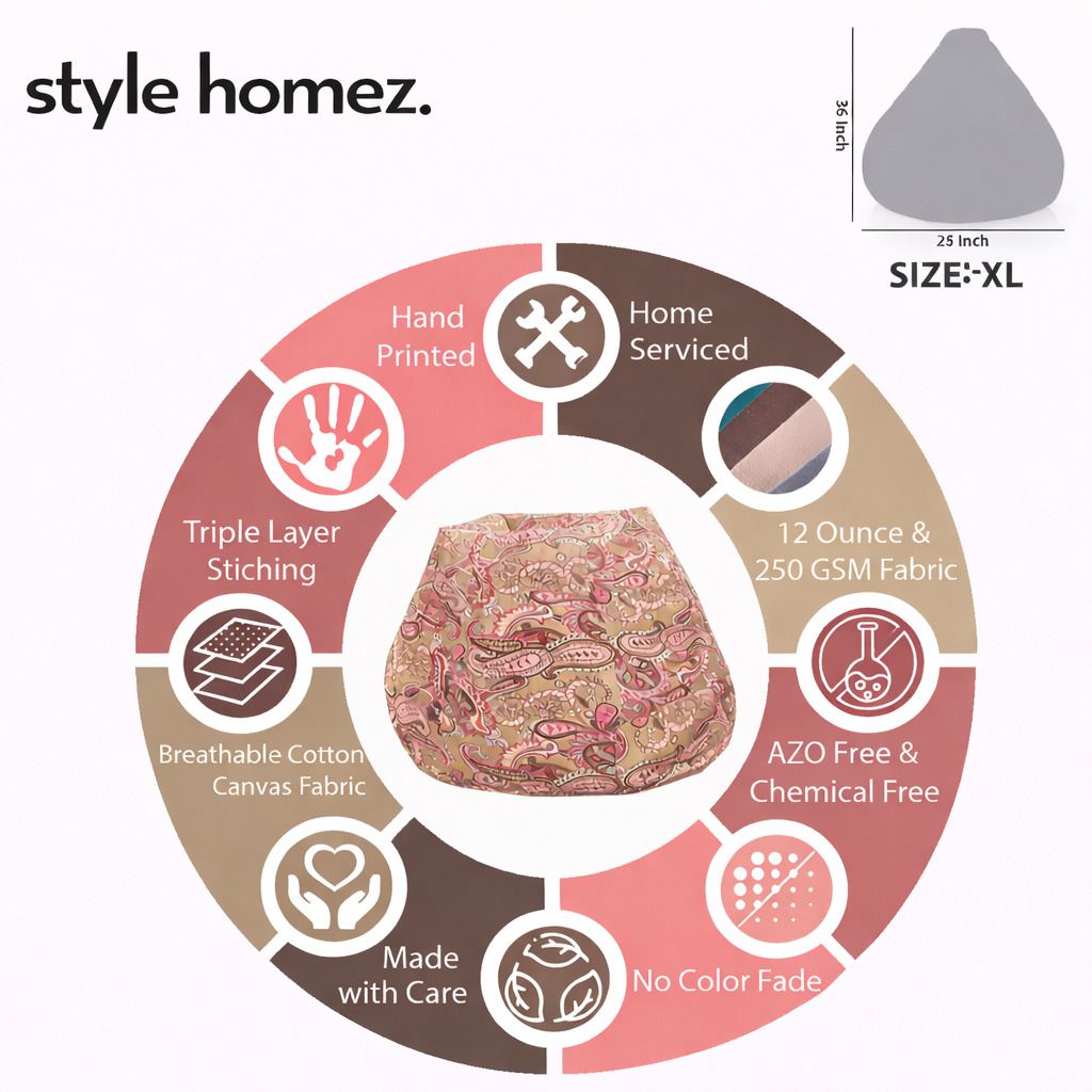 style homez XL Tear Drop Bean Bag Cover (Without Beans)-picture-28