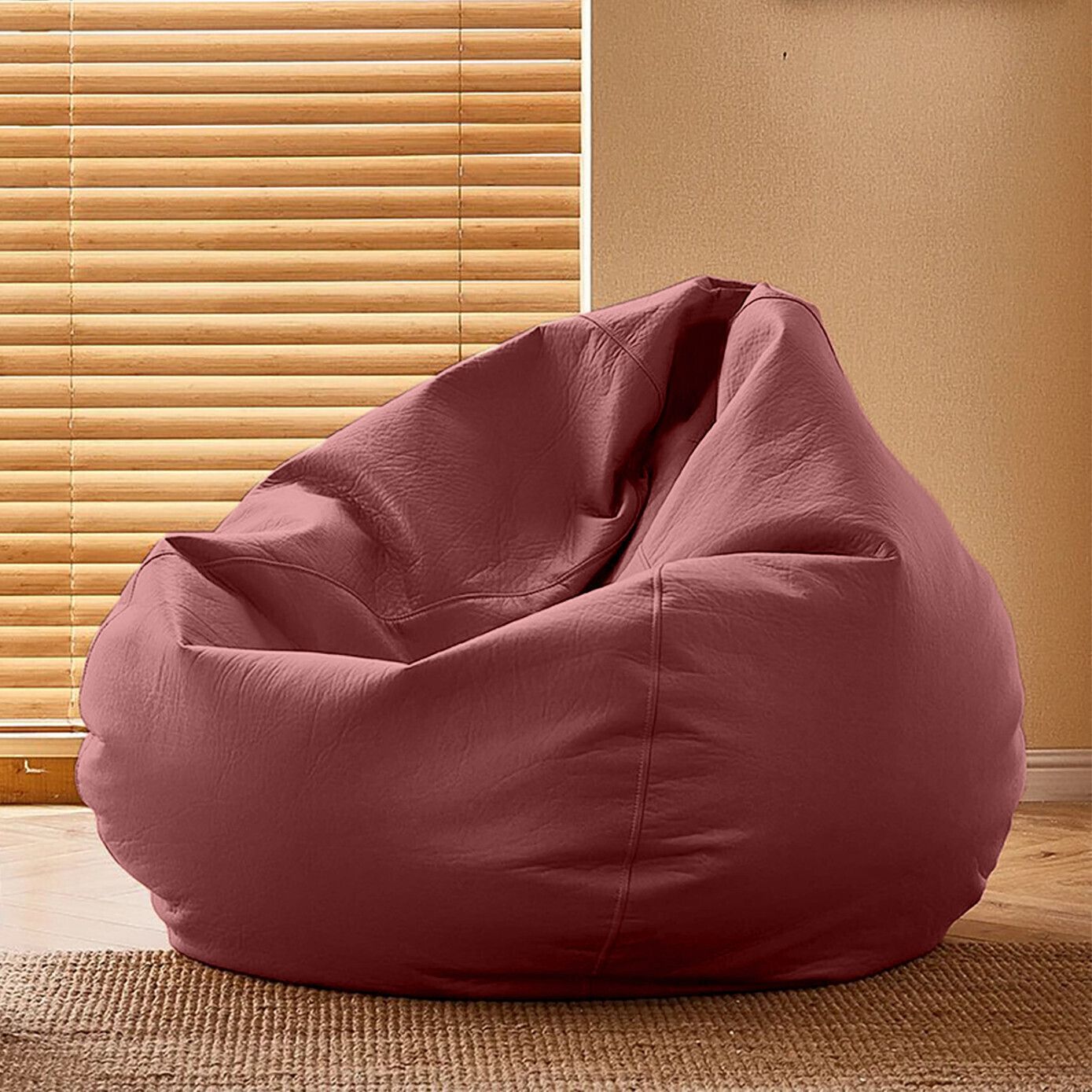 flipkart perfect homes XXXL CloudBean Bean Bag Sofa , Maroon Teardrop Bean BagWith Bean Filling-picture-37