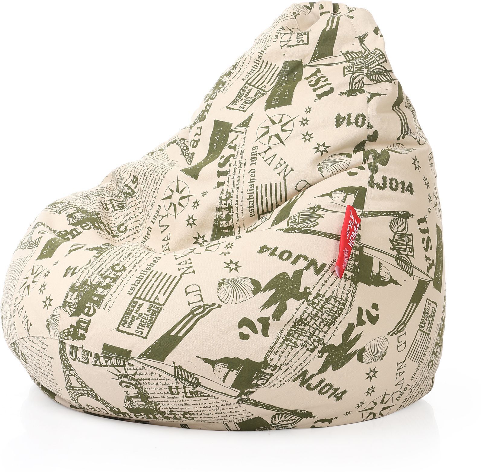 style homez 4XL Classic Cotton Canvas Abstract Printed Teardrop Bean Bag With Bean Filling-picture-42