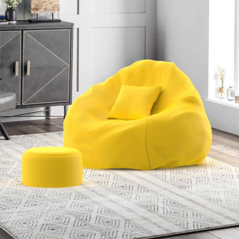 XXXL HavenComfy Sofa with Cushion and Footrest Teardrop Bean Bag With Bean Filling-image-36