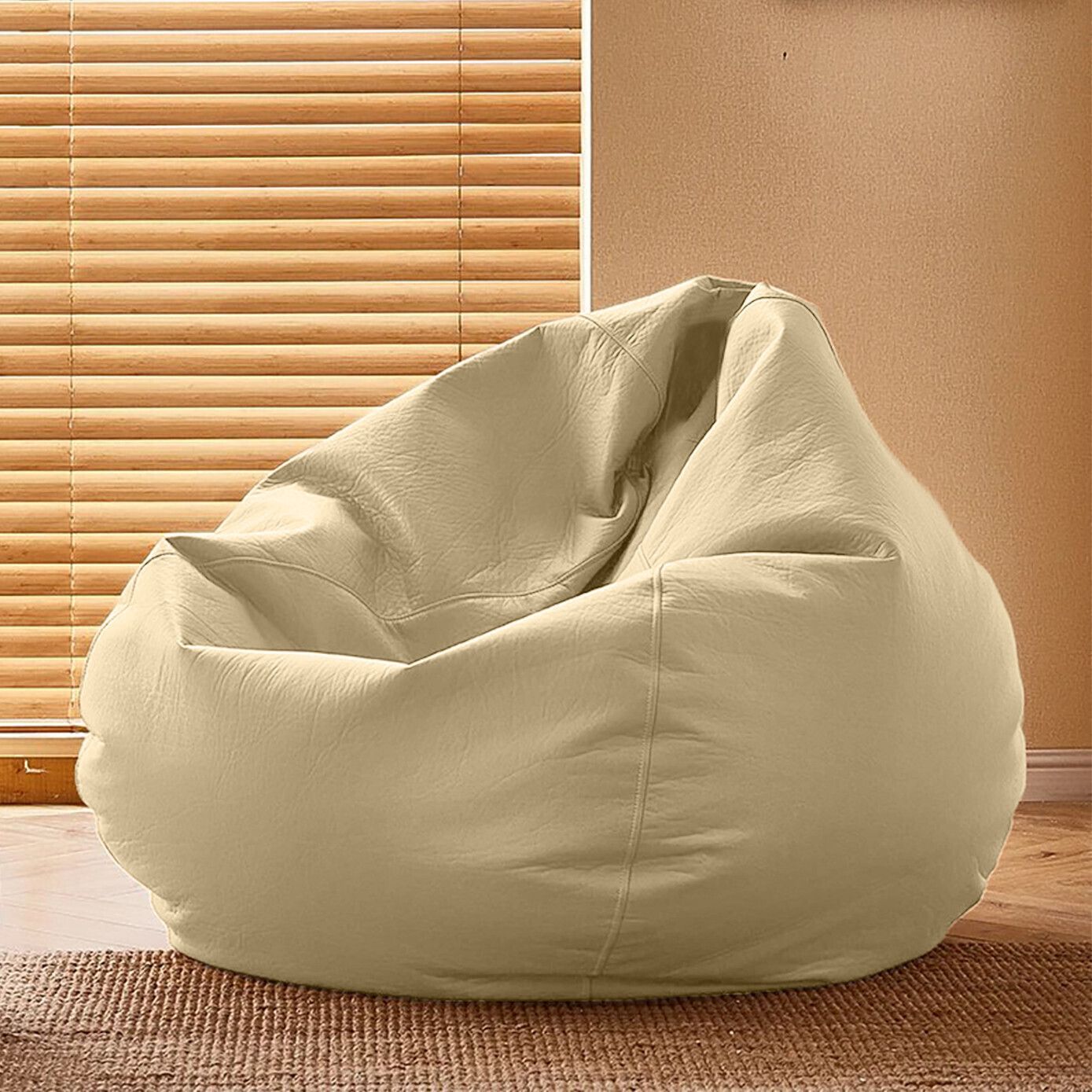 XXXL CloudBean Bean Bag Sofa , Cream Teardrop Bean BagWith Bean Filling