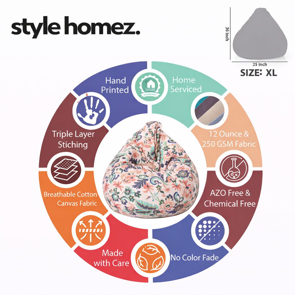 style homez XL Tear Drop Bean Bag Cover (Without Beans)-picture-26