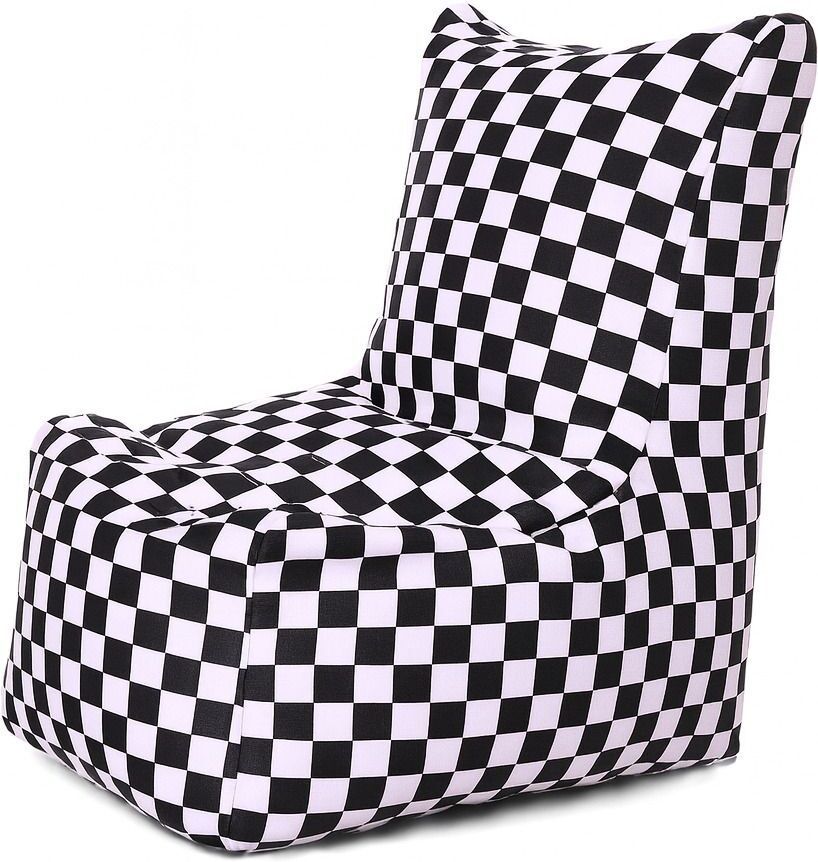 Large CANVAS CLASSIC CHAIR, Cotton Checkered Printed Bean Bag Chair With Bean Filling-image-10