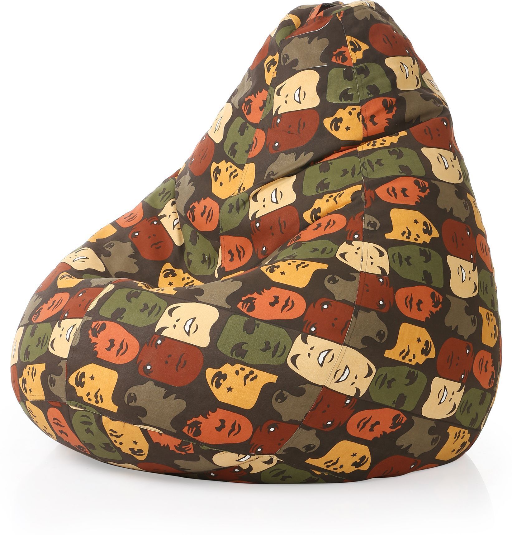 4XL Classic Cotton Canvas Abstract Printed Teardrop Bean Bag With Bean Filling-image-10