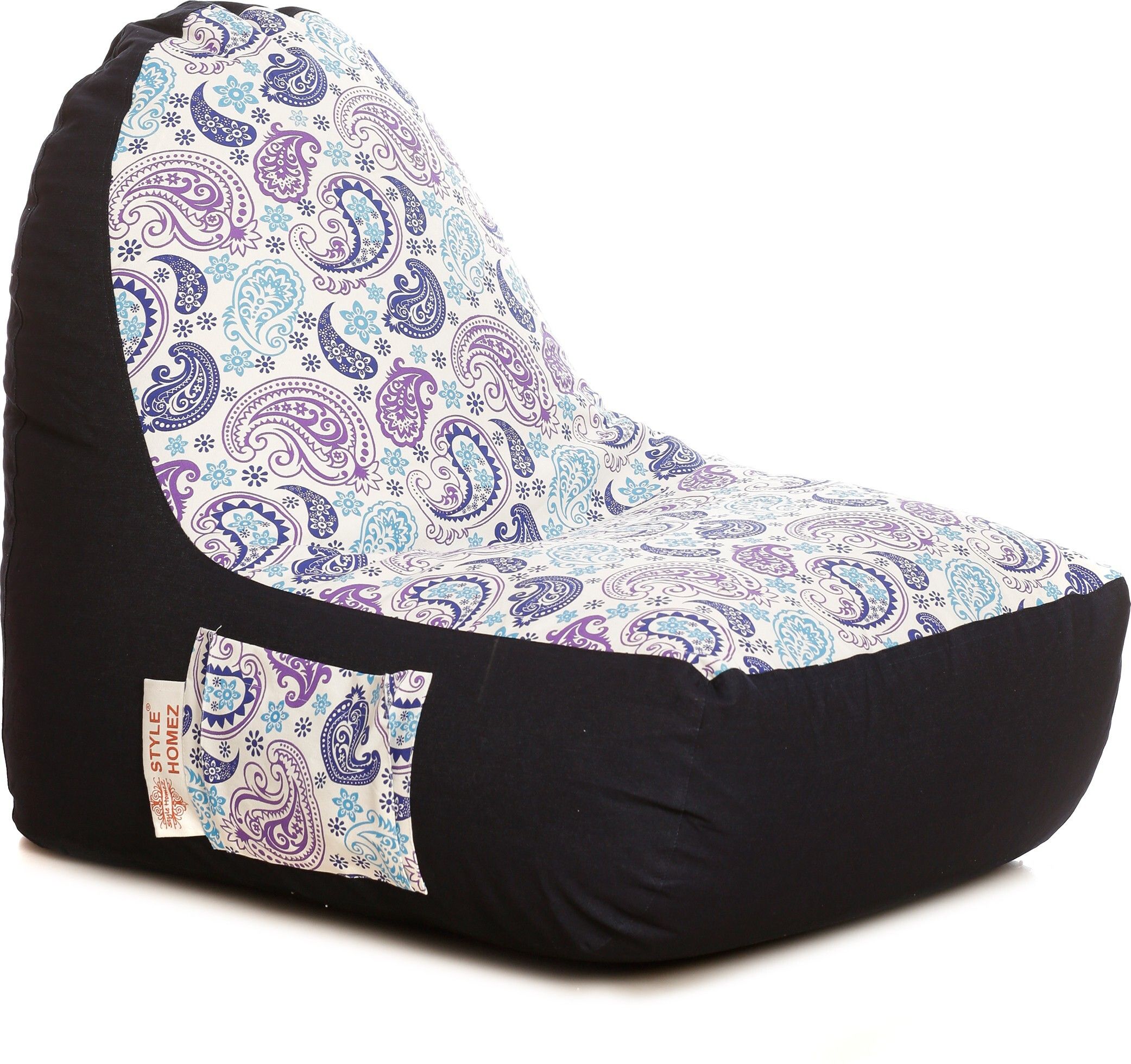 style homez XXL Urban Design Denim Canvas Floral Printed Bean Bag Chair With Bean Filling-picture-28