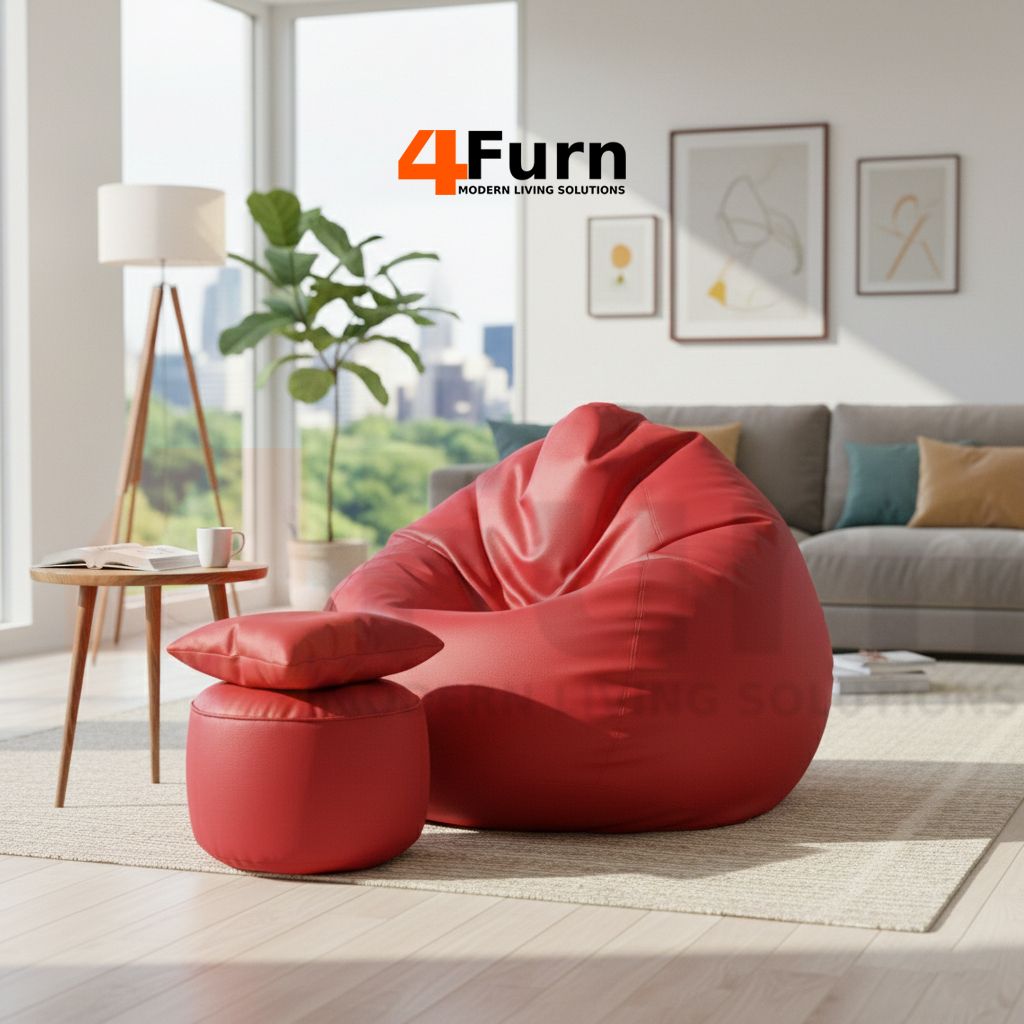 5XL Bean Bag with Cushion & Footrest All with Beans Suitable for Everyone Teardrop Bean Bag With Bean Filling