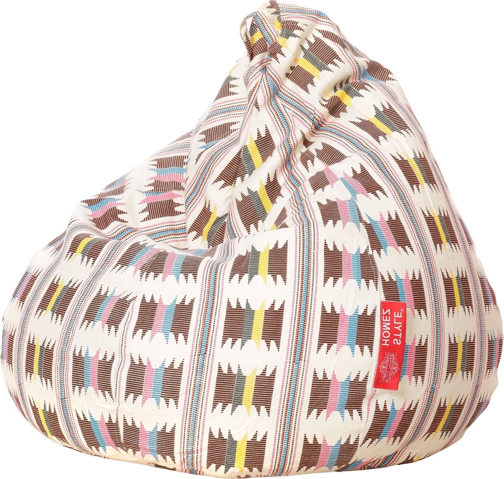 style homez 4XL Classic Cotton Canvas IKAT Printed Teardrop Bean Bag With Bean Filling-picture-49