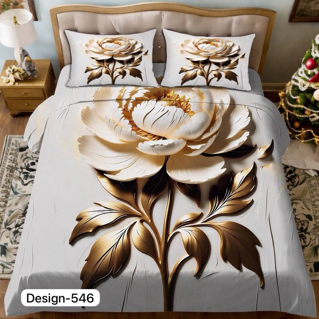 Microfiber King Flat 210 TC 7D Digital 1 Bedsheet with 2 Pillow Covers-image-45