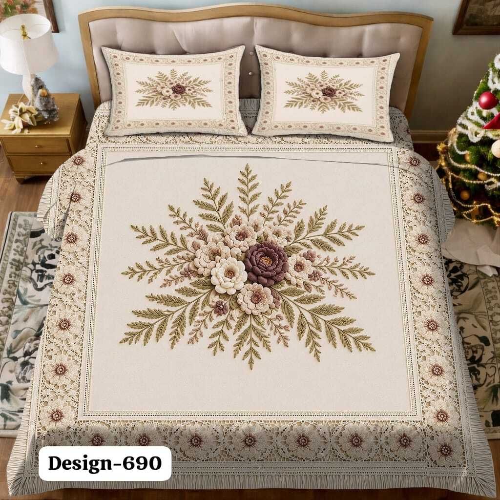 Microfiber King Flat 210 TC 7D Digital 1 Bedsheet with 2 Pillow Covers-image-48