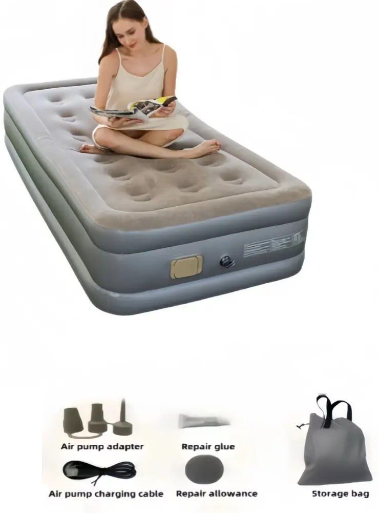 Inflatable Air Mattress with Built-in Pump, Portable Blow Up Bed & Storage Bag Inflatable Bed