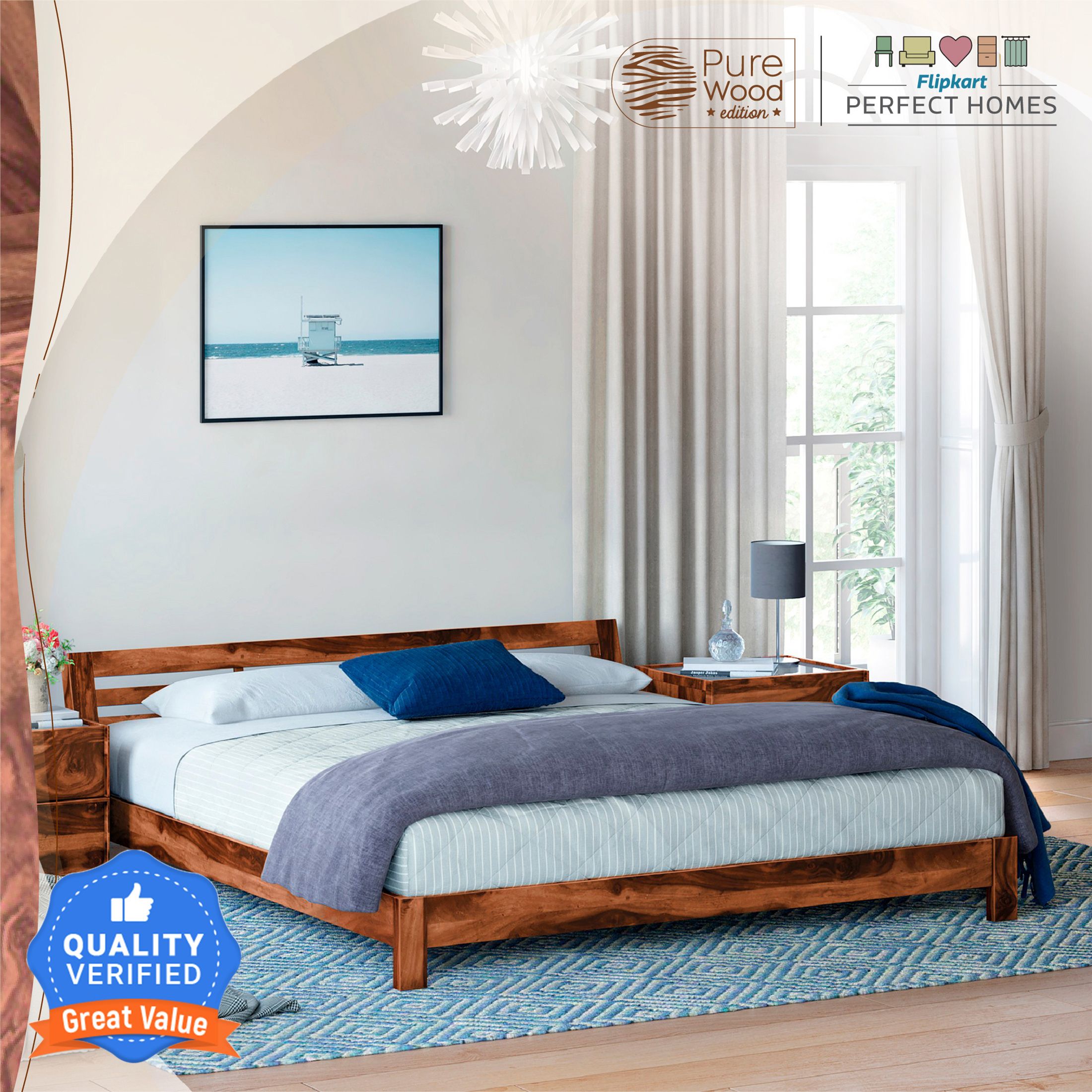 Sheesham Solid Wood King Bed