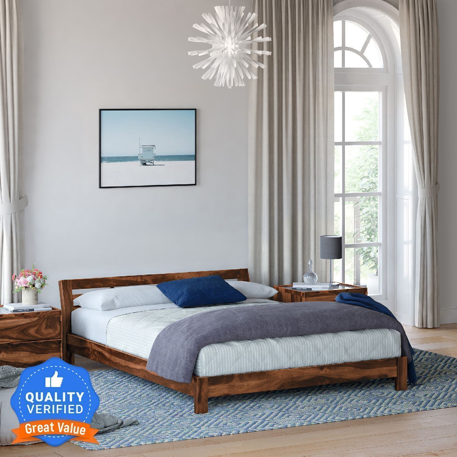 Sheesham Solid Wood Queen Bed