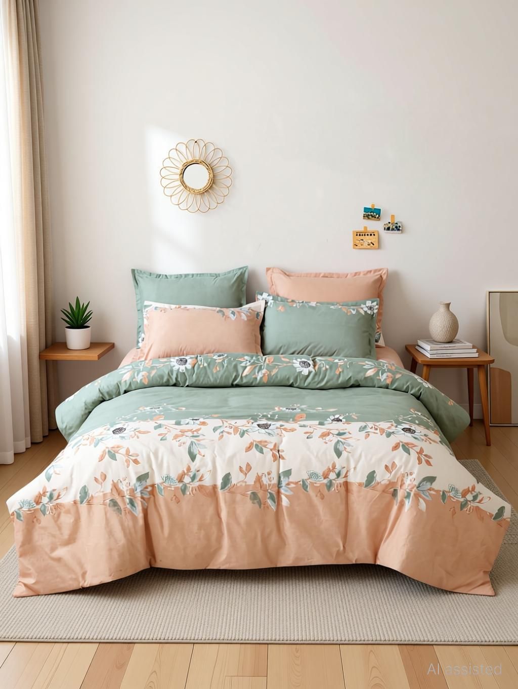 Cotton, Microfiber Queen Sized Bedding Set-image-4