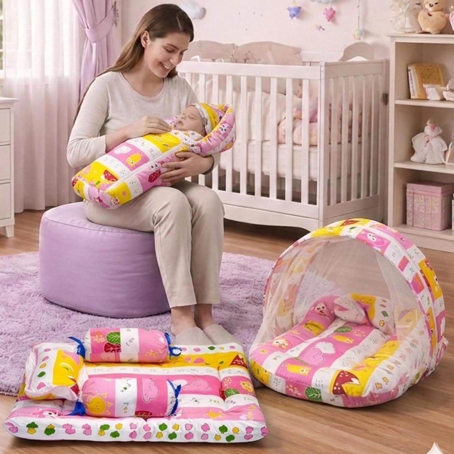 amg enterprise Cotton Baby Bed Sized Bedding Set-picture-19