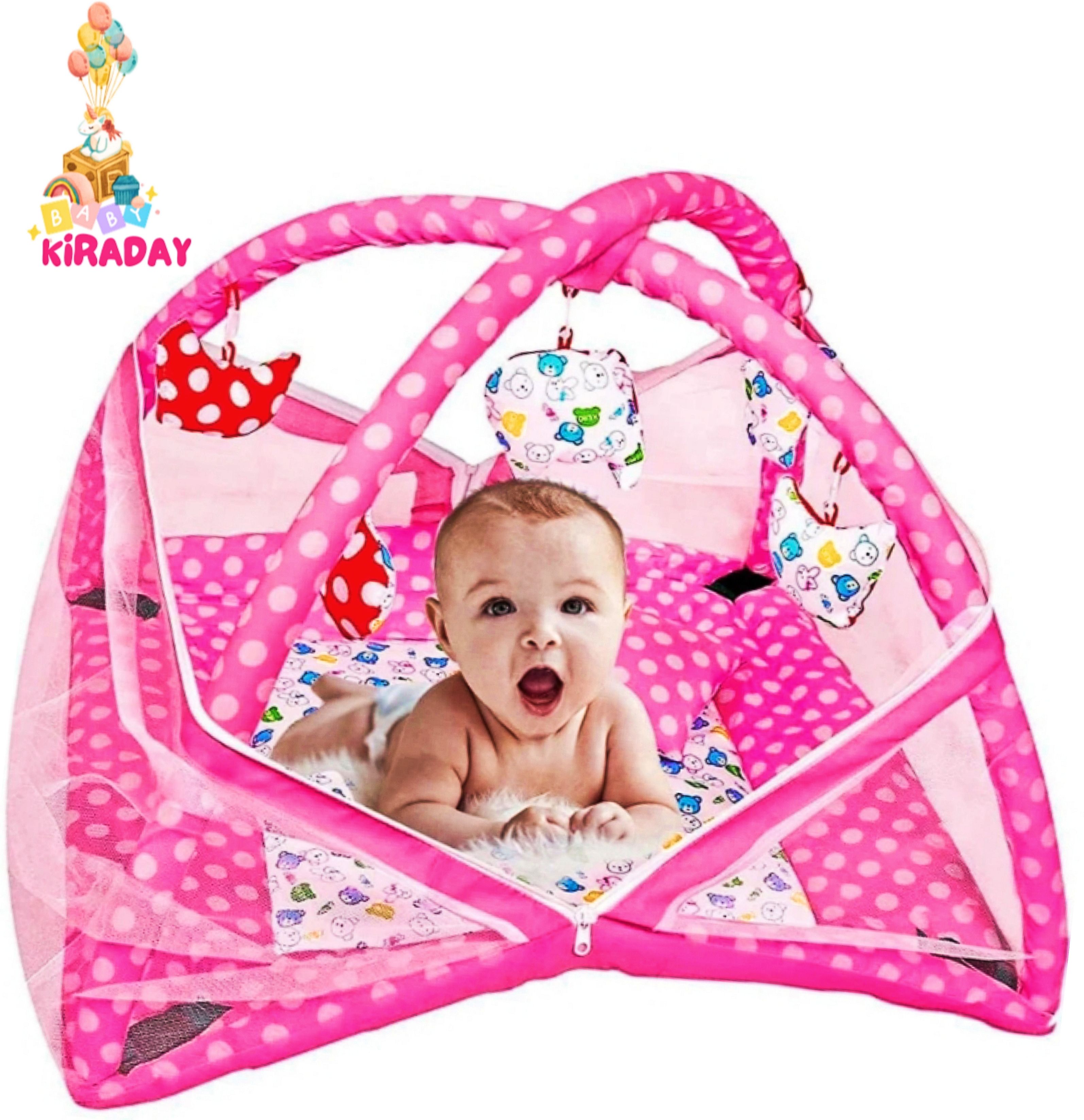 Polyester Infants Washable Baby Kick and Play Gym with Mosquito Net and Baby Bedding Set Mosquito Net-image-48