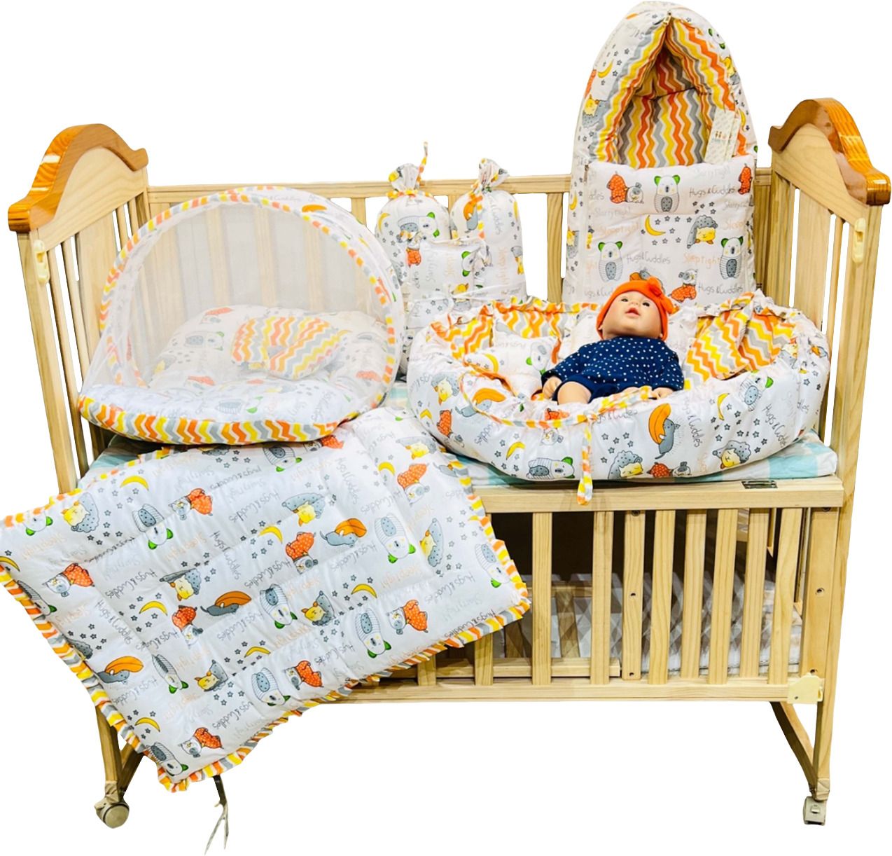 fareto Cotton Baby Bed Sized Bedding Set-picture-36