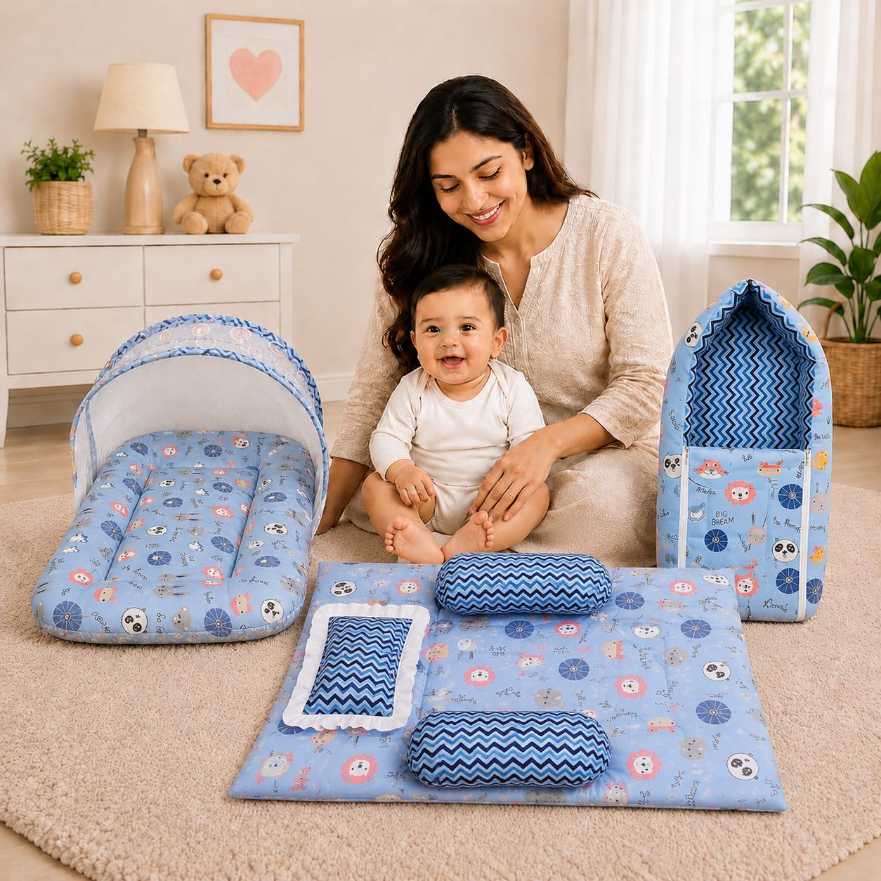 Cotton Baby Bed Sized Bedding Set-image-14