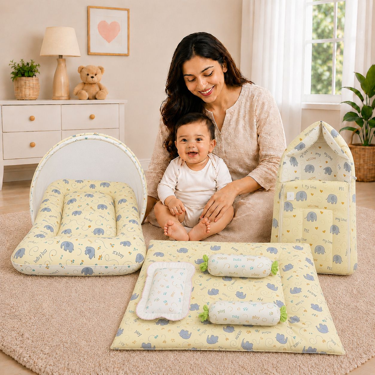 babytoons Cotton Baby Bed Sized Bedding Set-picture-25