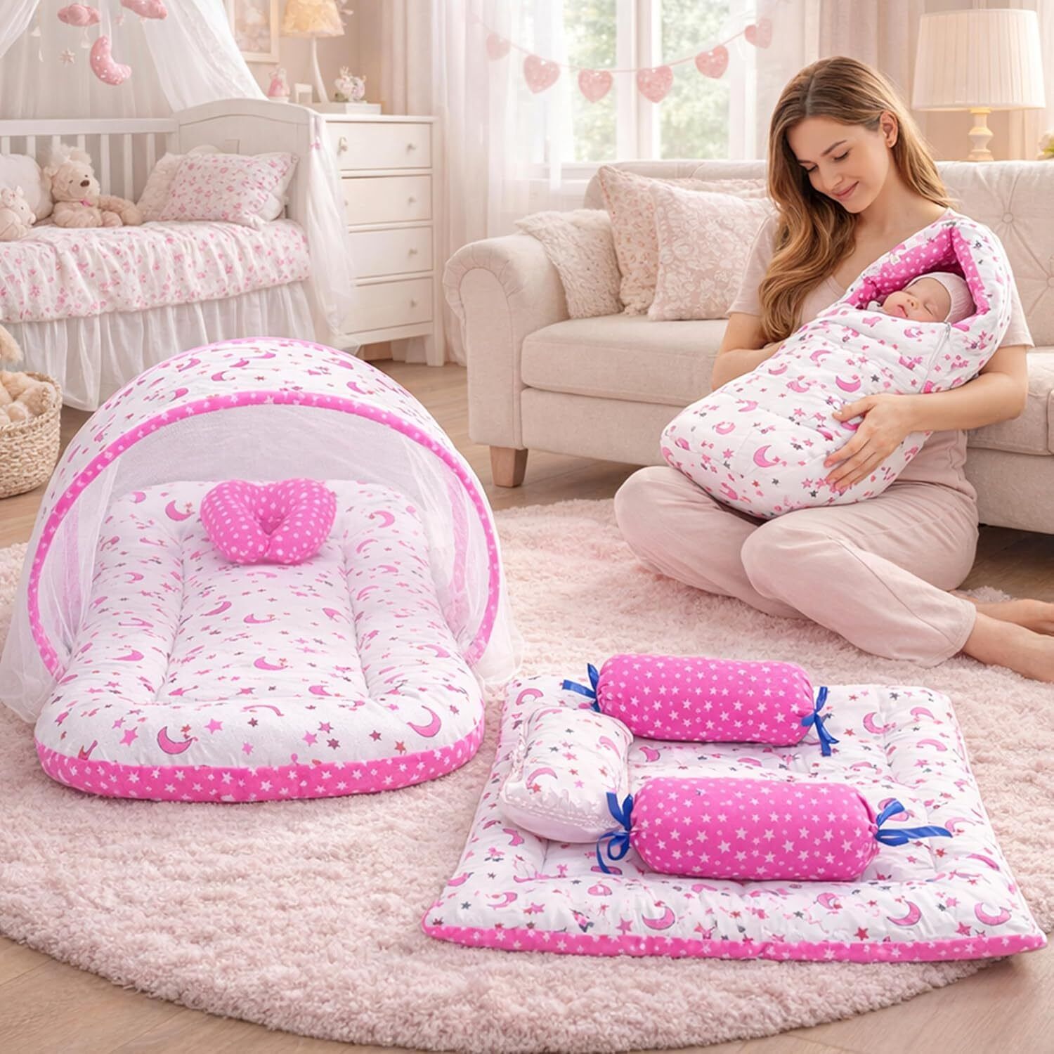 amg enterprise Cotton Baby Bed Sized Bedding Set-picture-26