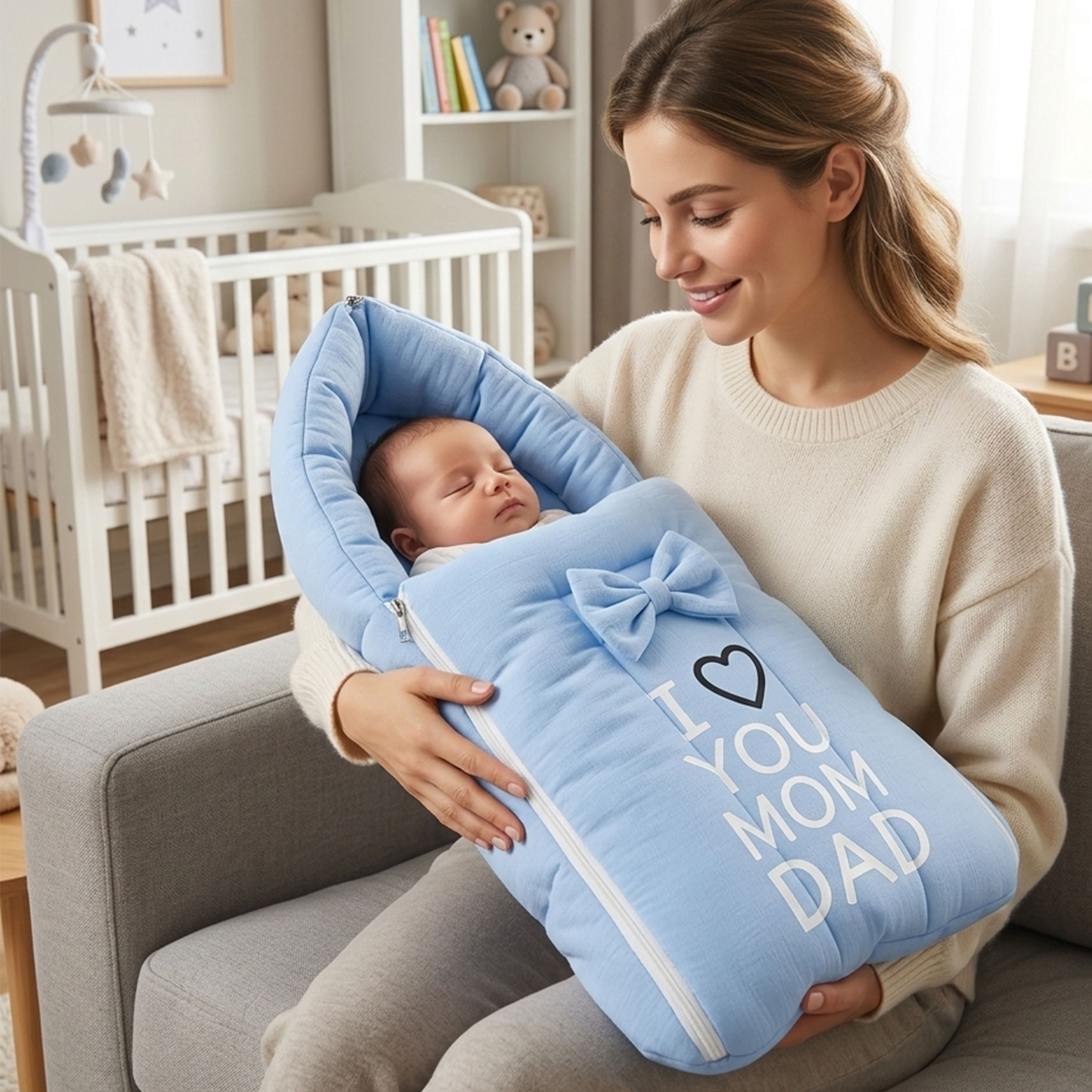 miss & chief Newborn Baby 100% Muslin Cotton Sleeping Bag| Safe, Soft & Portable Baby Bed Sleeping Bag-picture-17