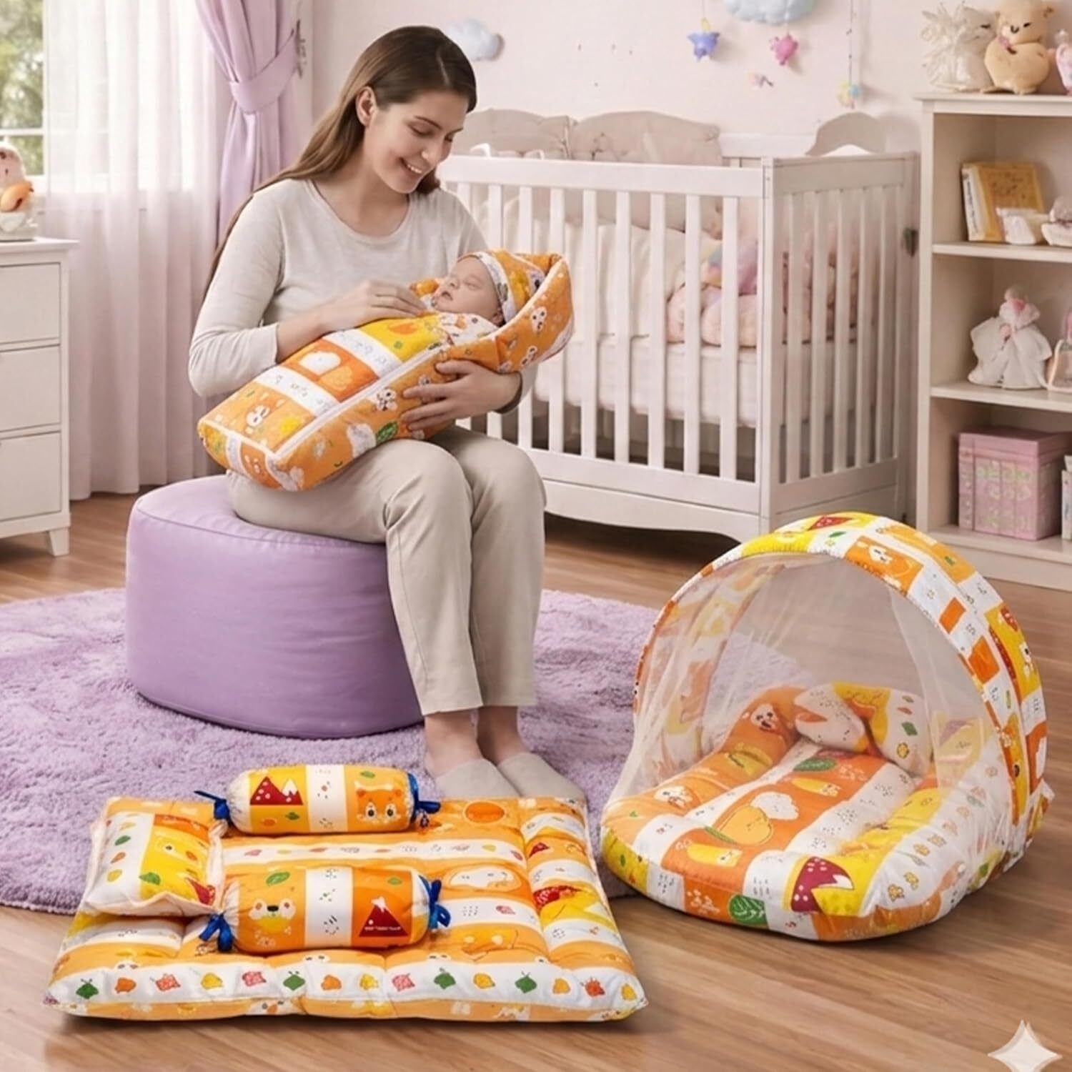 amg enterprise Cotton Baby Bed Sized Bedding Set-picture-12