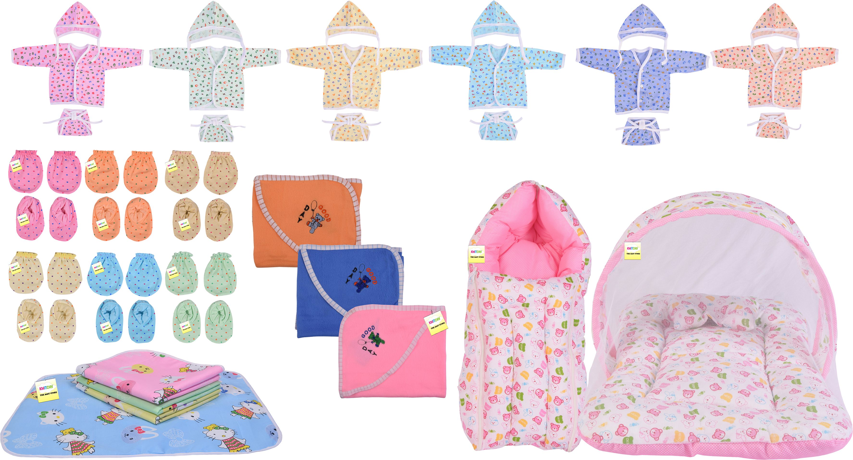 kwitchy New Born Baby Care Essential Bedding Set Combo-picture-37